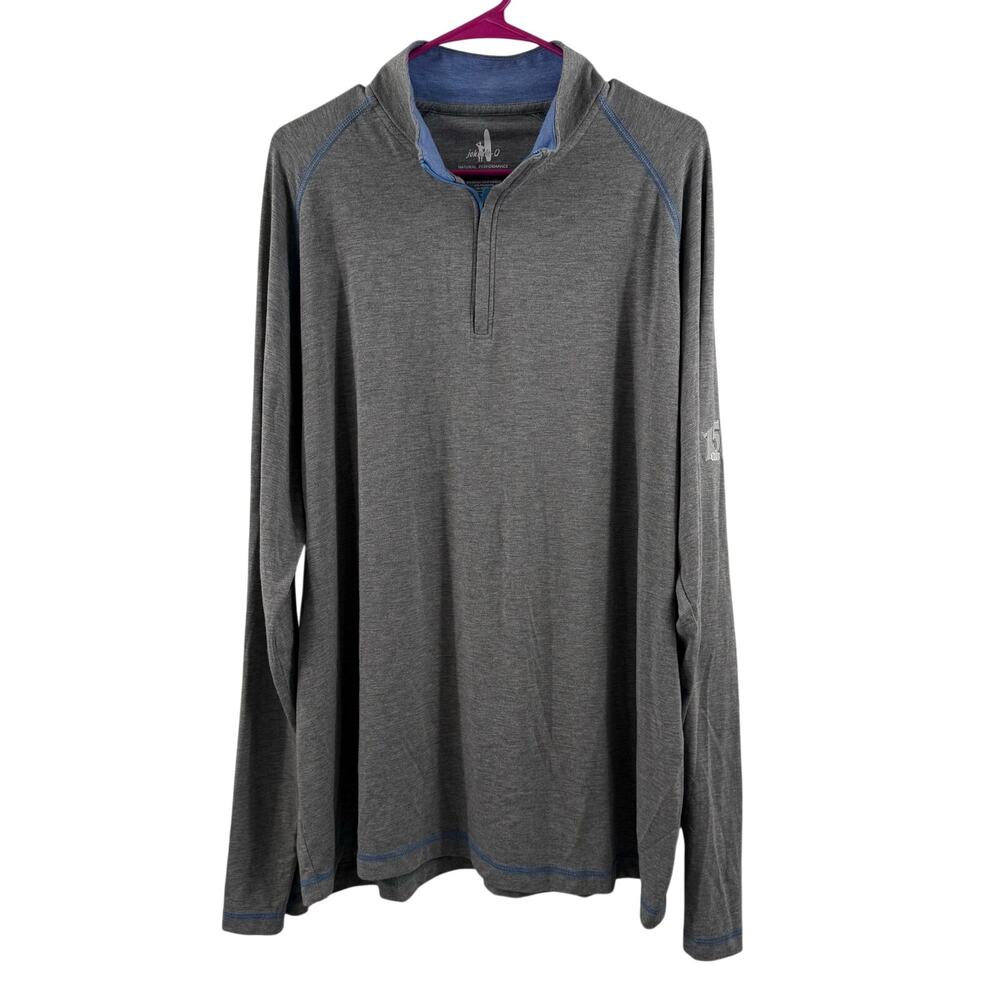 Johnnie-O Pullover Mens XXL Natural Performance 15 Club Logo Bamboo Quarter Zip